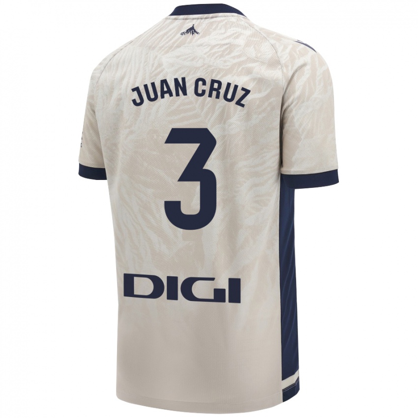 Donna Maglia Juan Cruz #3 Grigio Chiaro Kit Gara Away 2024/25 Maglietta