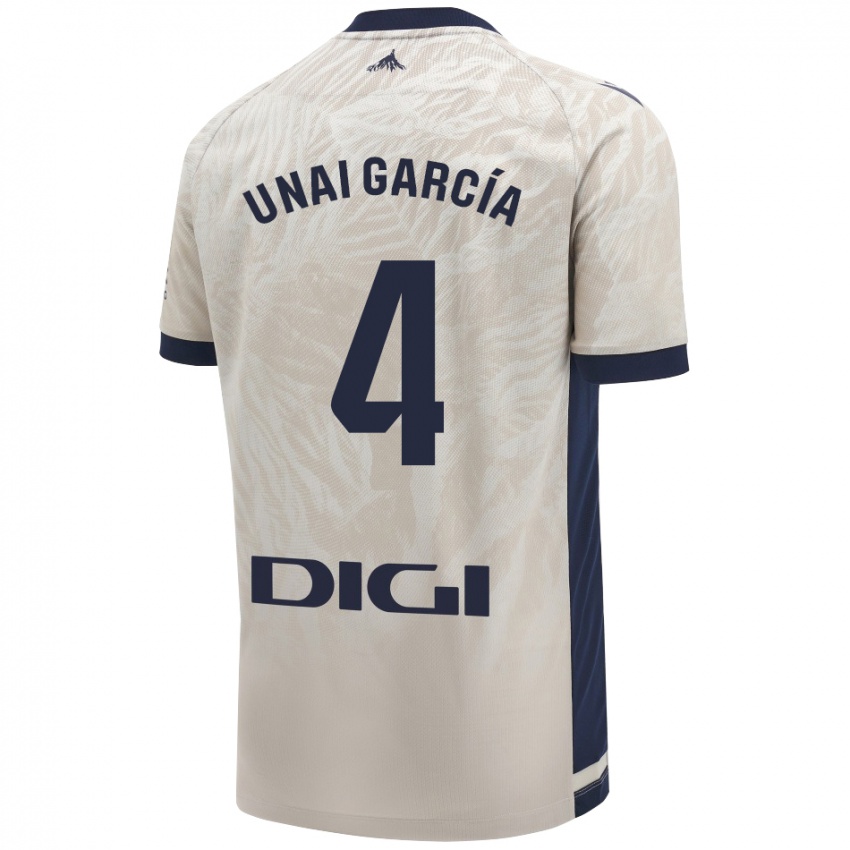 Donna Maglia Unai García #4 Grigio Chiaro Kit Gara Away 2024/25 Maglietta