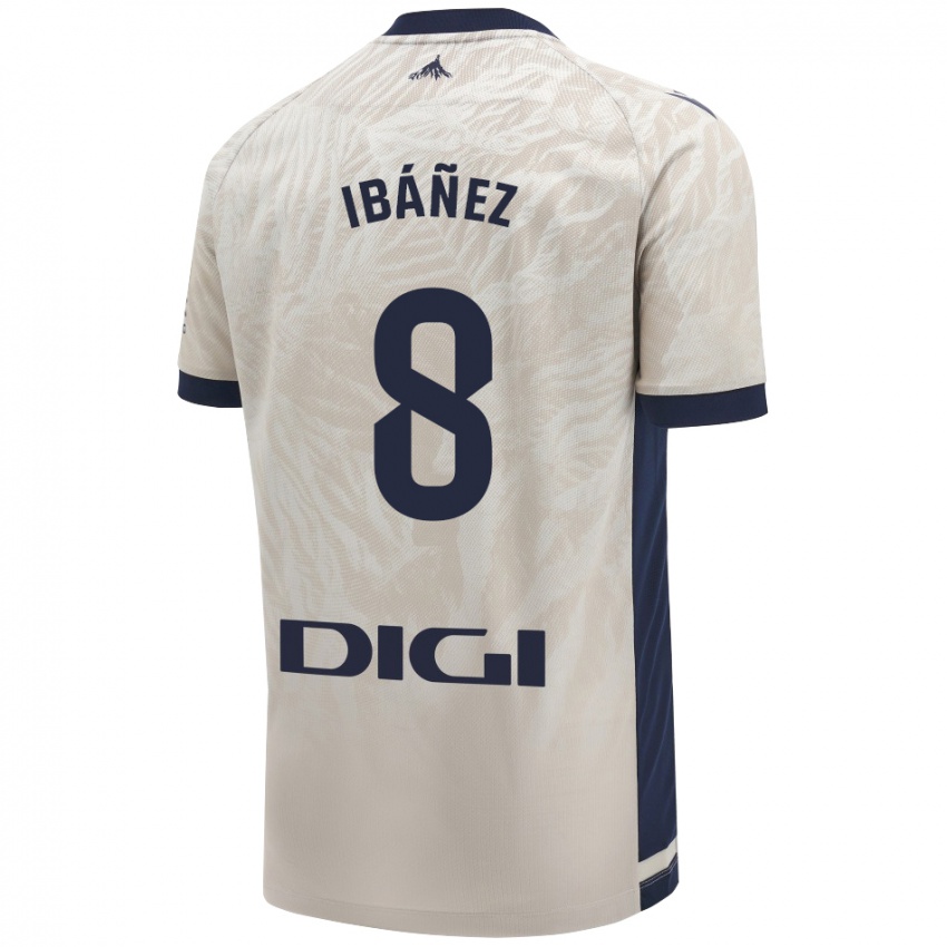 Donna Maglia Pablo Ibáñez #8 Grigio Chiaro Kit Gara Away 2024/25 Maglietta