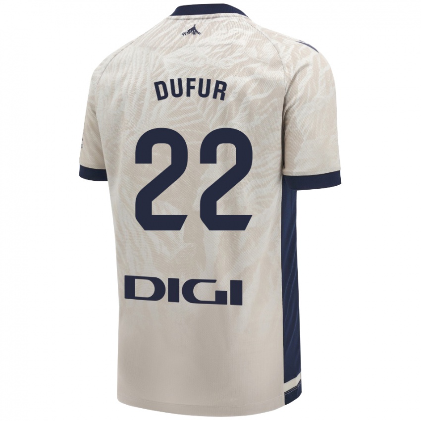 Donna Maglia Ander Dufur #22 Grigio Chiaro Kit Gara Away 2024/25 Maglietta