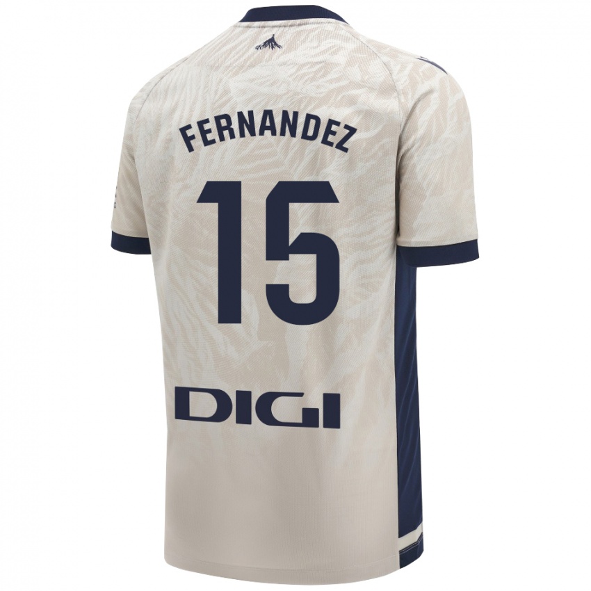 Donna Maglia Leyre Fernández Sánchez #15 Grigio Chiaro Kit Gara Away 2024/25 Maglietta