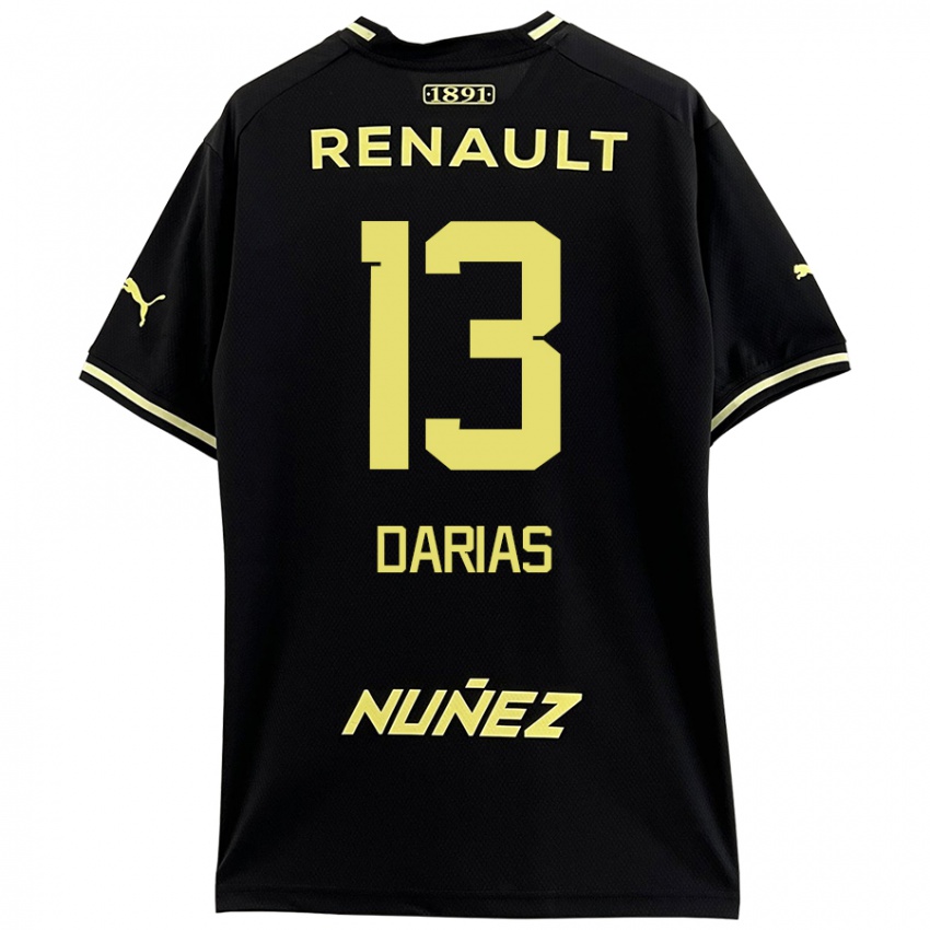 Donna Maglia Eduardo Darias #13 Nero Giallo Kit Gara Away 2024/25 Maglietta