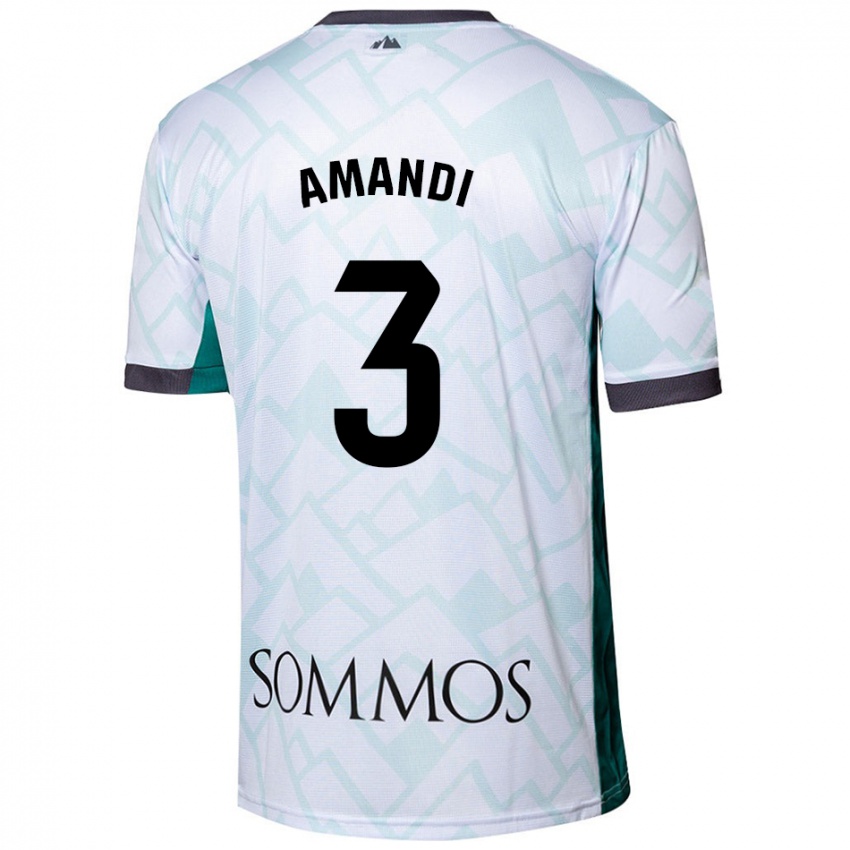 Donna Maglia Iván Amandi #3 Bianco Verde Kit Gara Away 2024/25 Maglietta