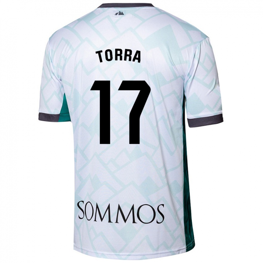 Donna Maglia Marc Torra #17 Bianco Verde Kit Gara Away 2024/25 Maglietta