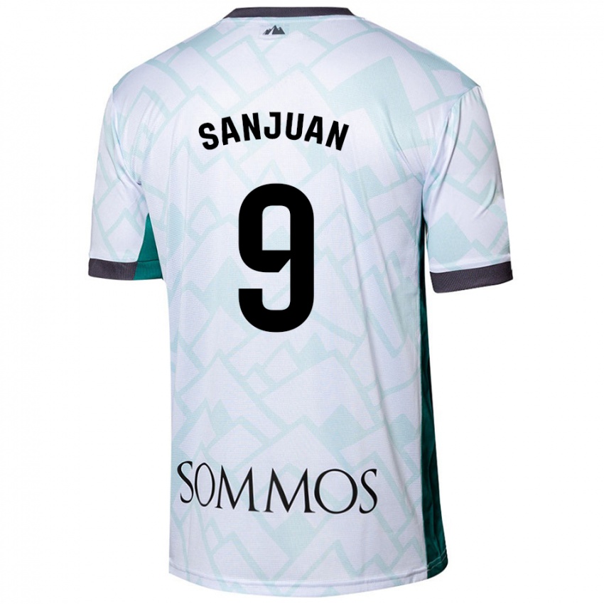 Donna Maglia Royo Sanjuan #9 Bianco Verde Kit Gara Away 2024/25 Maglietta