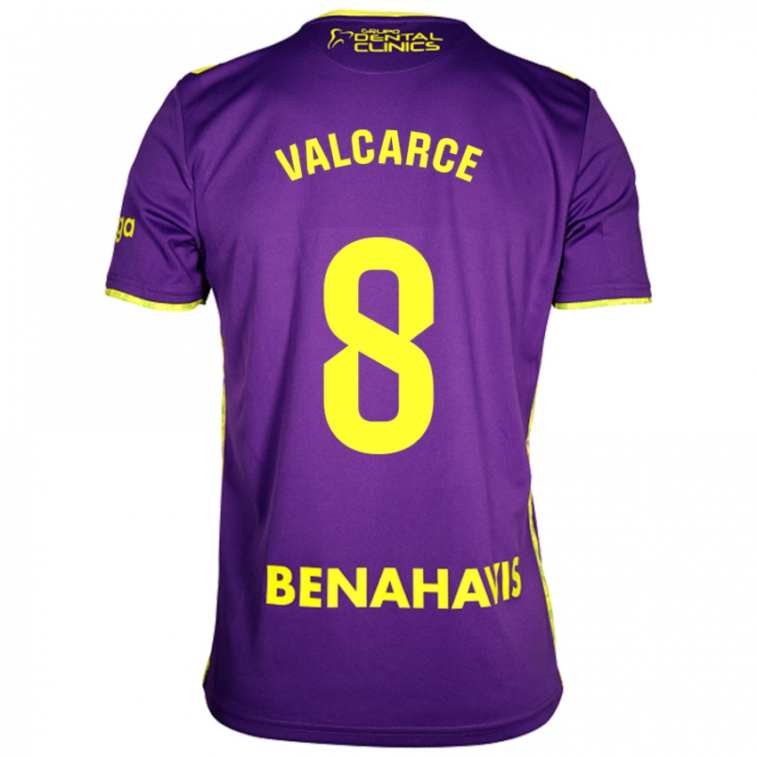 Donna Maglia Alejandro Valcarce #8 Viola Giallo Kit Gara Away 2024/25 Maglietta