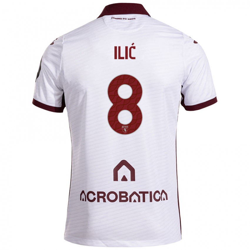 Donna Maglia Ivan Ilić #8 Bianco Marrone Kit Gara Away 2024/25 Maglietta