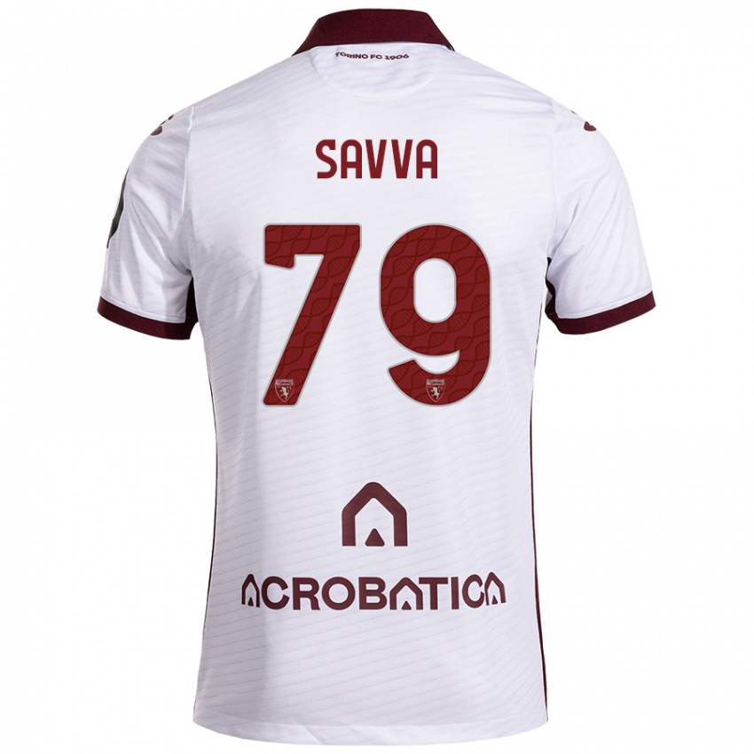 Donna Maglia Zanos Savva #79 Bianco Marrone Kit Gara Away 2024/25 Maglietta