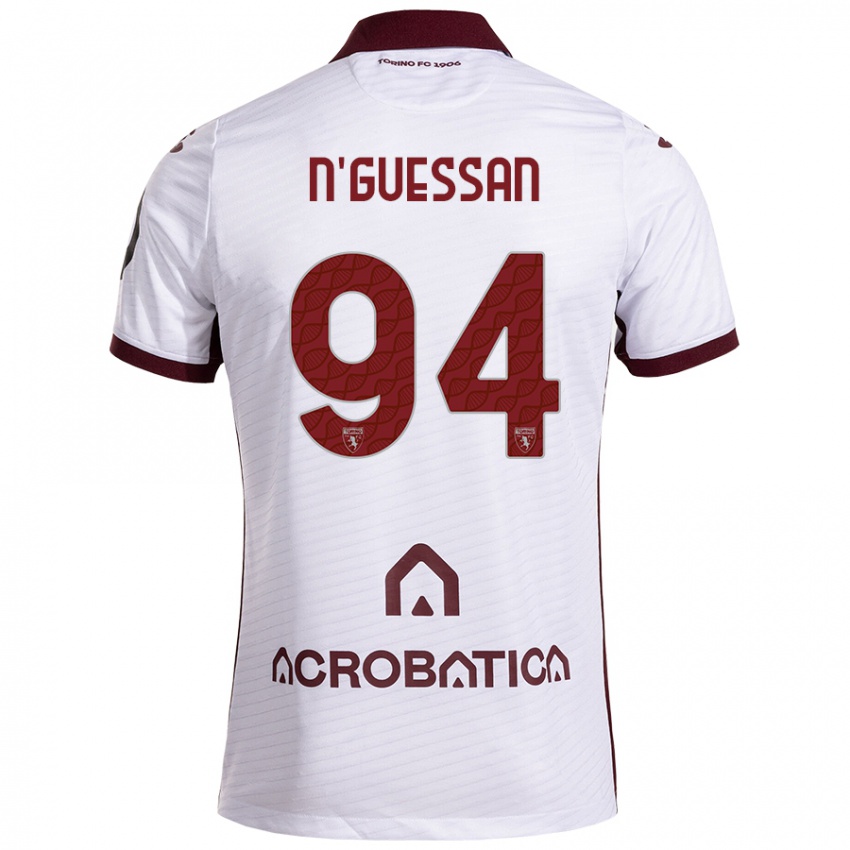 Donna Maglia Ange Caumenan N'guessan #94 Bianco Marrone Kit Gara Away 2024/25 Maglietta