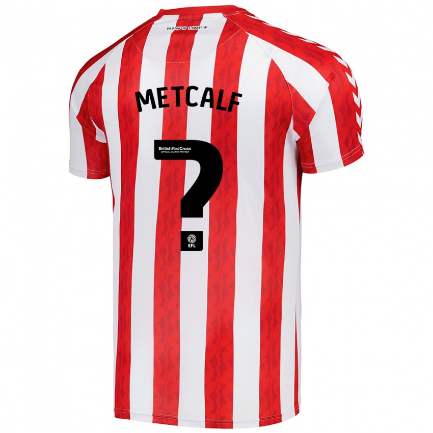 Bambino Maglia Ben Metcalf #0 Rosso Bianco Kit Gara Home 2024/25 Maglietta