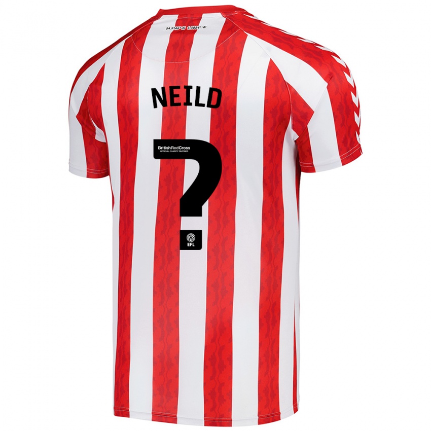 Bambino Maglia Joe Neild #0 Rosso Bianco Kit Gara Home 2024/25 Maglietta