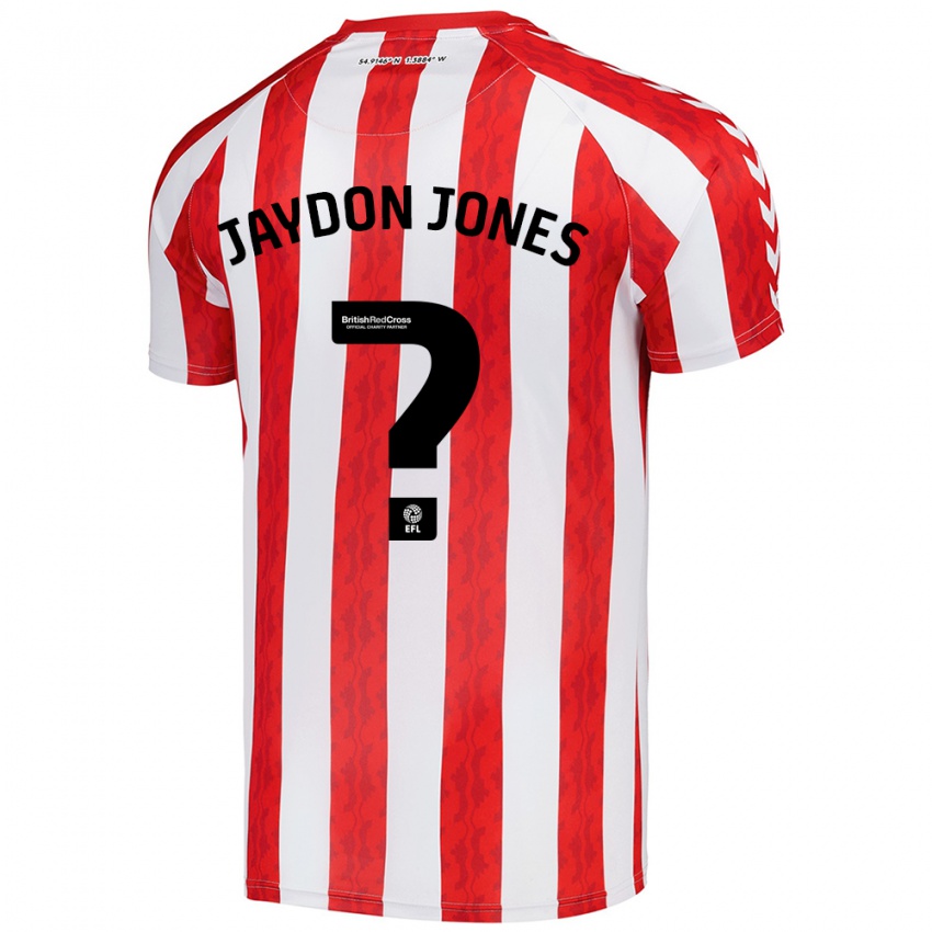 Bambino Maglia Jaydon Jones #0 Rosso Bianco Kit Gara Home 2024/25 Maglietta