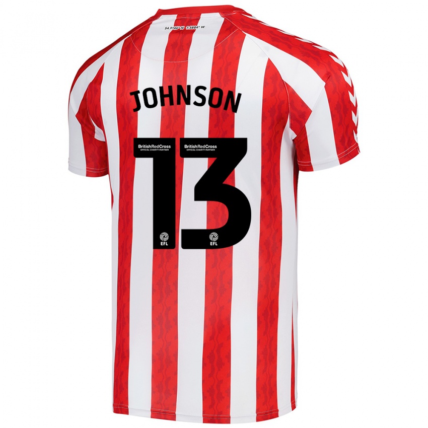 Bambino Maglia Zak Johnson #13 Rosso Bianco Kit Gara Home 2024/25 Maglietta