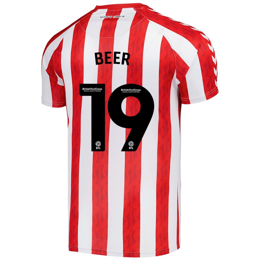 Bambino Maglia Megan Beer #19 Rosso Bianco Kit Gara Home 2024/25 Maglietta