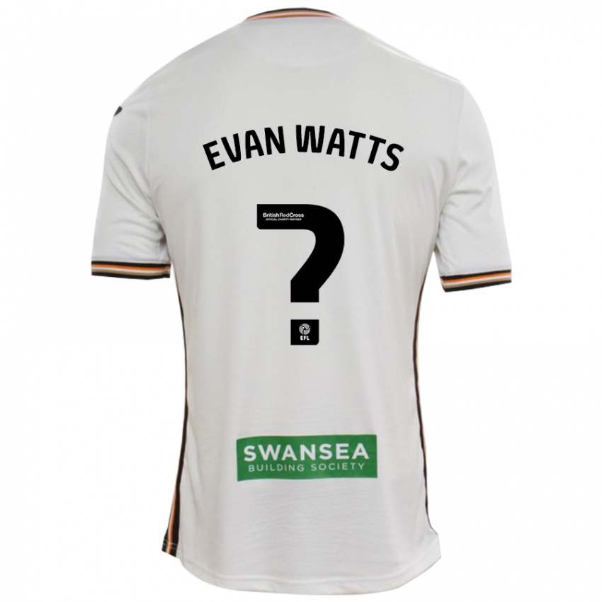 Bambino Maglia Evan Watts #0 Bianco Kit Gara Home 2024/25 Maglietta