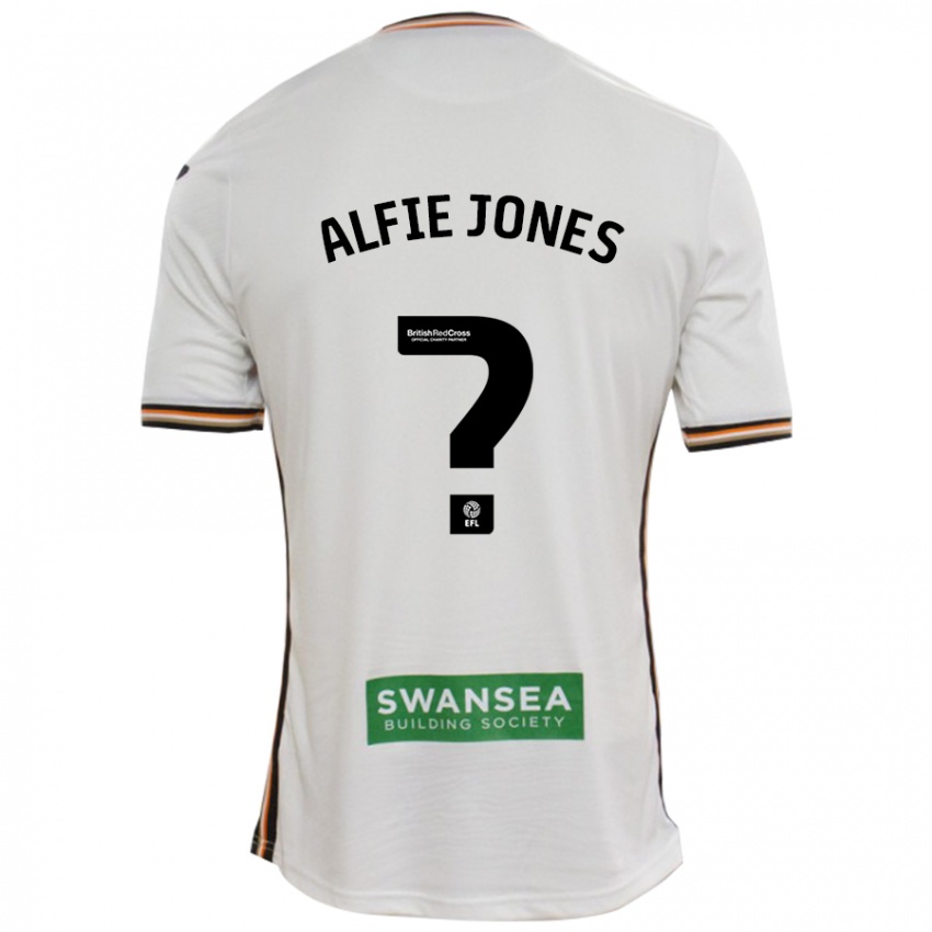 Bambino Maglia Alfie Jones #0 Bianco Kit Gara Home 2024/25 Maglietta