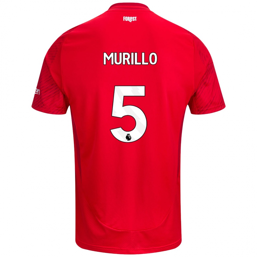 Bambino Maglia Murillo #5 Rosso Bianco Kit Gara Home 2024/25 Maglietta