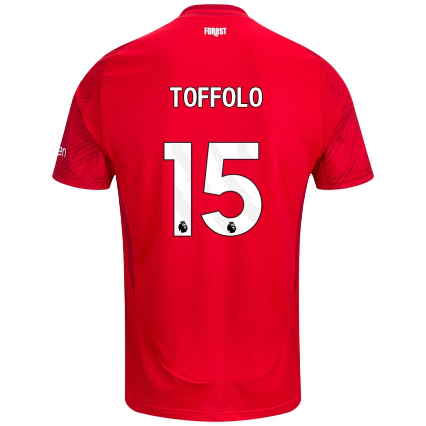 Bambino Maglia Harry Toffolo #15 Rosso Bianco Kit Gara Home 2024/25 Maglietta