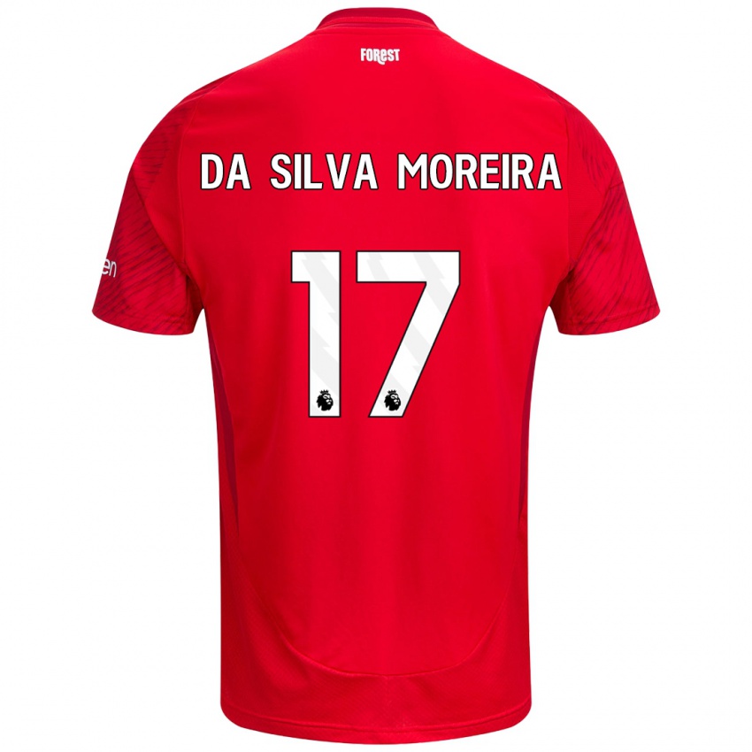 Bambino Maglia Eric Da Silva Moreira #17 Rosso Bianco Kit Gara Home 2024/25 Maglietta