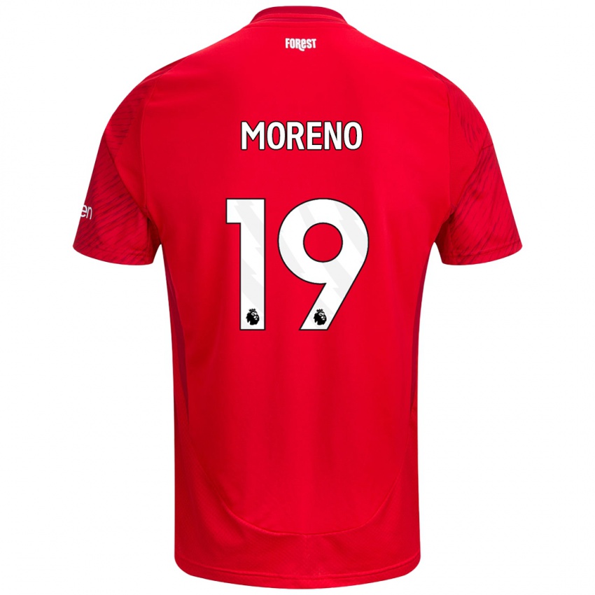 Bambino Maglia Álex Moreno #19 Rosso Bianco Kit Gara Home 2024/25 Maglietta