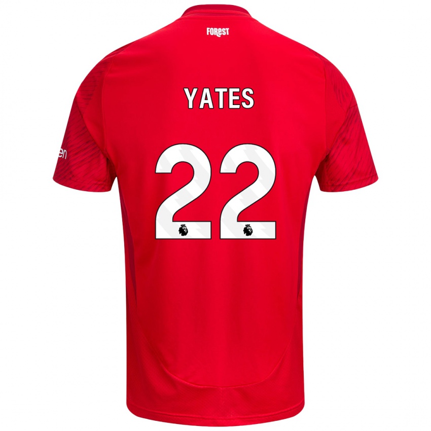 Bambino Maglia Ryan Yates #22 Rosso Bianco Kit Gara Home 2024/25 Maglietta