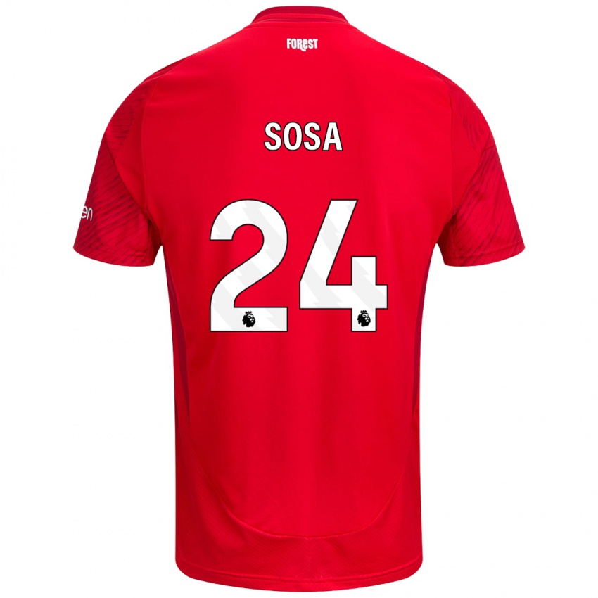 Bambino Maglia Ramón Sosa #24 Rosso Bianco Kit Gara Home 2024/25 Maglietta