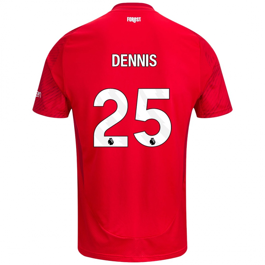 Bambino Maglia Emmanuel Dennis #25 Rosso Bianco Kit Gara Home 2024/25 Maglietta