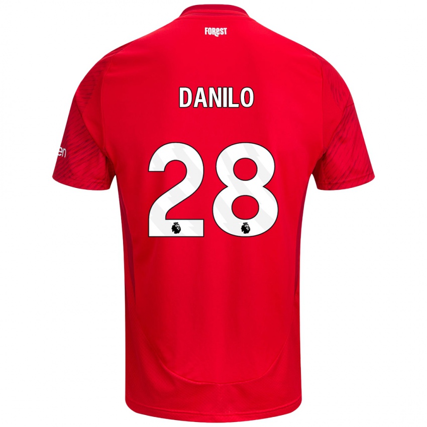 Bambino Maglia Danilo #28 Rosso Bianco Kit Gara Home 2024/25 Maglietta