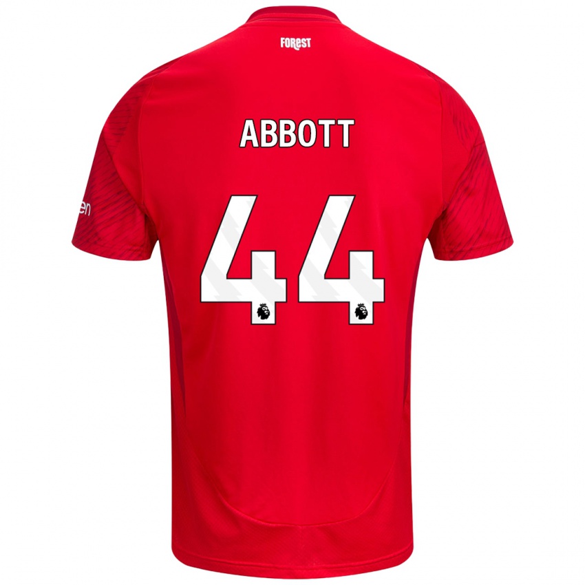 Bambino Maglia Zach Abbott #44 Rosso Bianco Kit Gara Home 2024/25 Maglietta