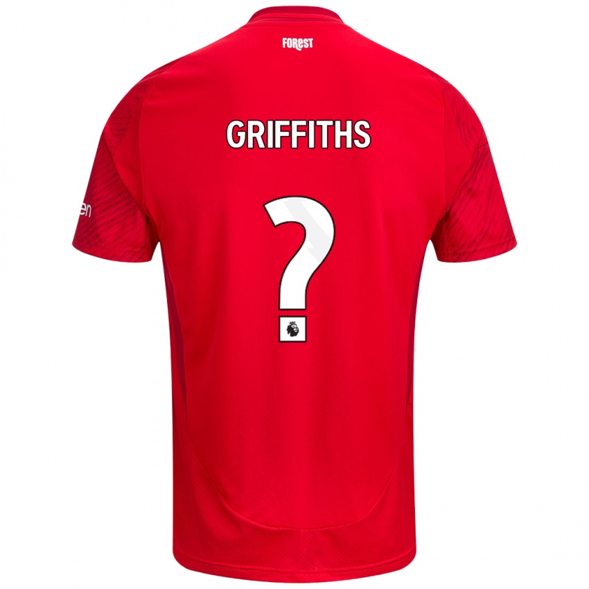 Bambino Maglia Harry Griffiths #0 Rosso Bianco Kit Gara Home 2024/25 Maglietta