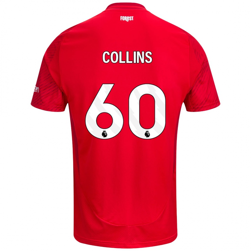 Bambino Maglia Sam Collins #60 Rosso Bianco Kit Gara Home 2024/25 Maglietta