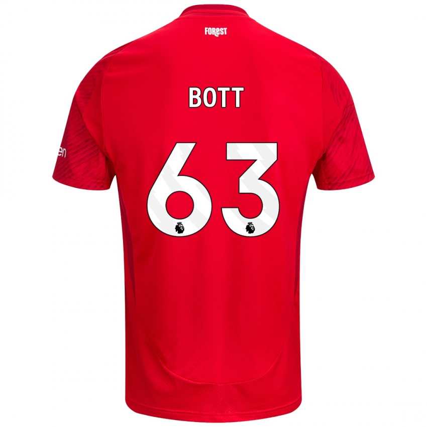 Bambino Maglia Aaron Bott #63 Rosso Bianco Kit Gara Home 2024/25 Maglietta