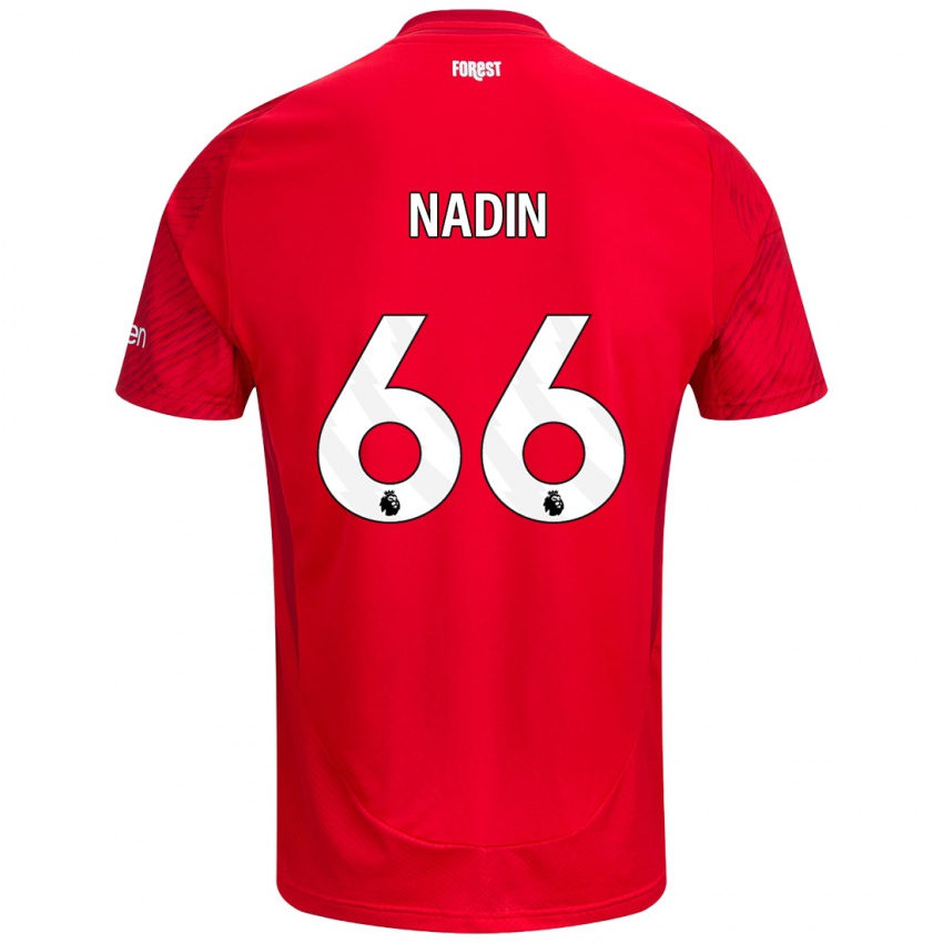 Bambino Maglia Jack Nadin #66 Rosso Bianco Kit Gara Home 2024/25 Maglietta