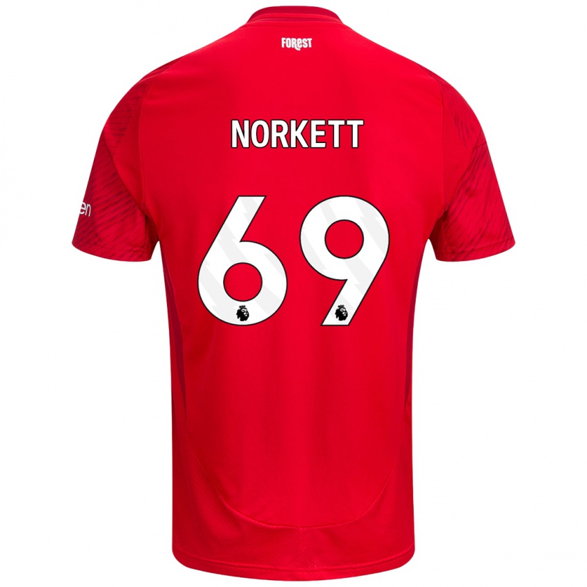 Bambino Maglia Manni Norkett #69 Rosso Bianco Kit Gara Home 2024/25 Maglietta