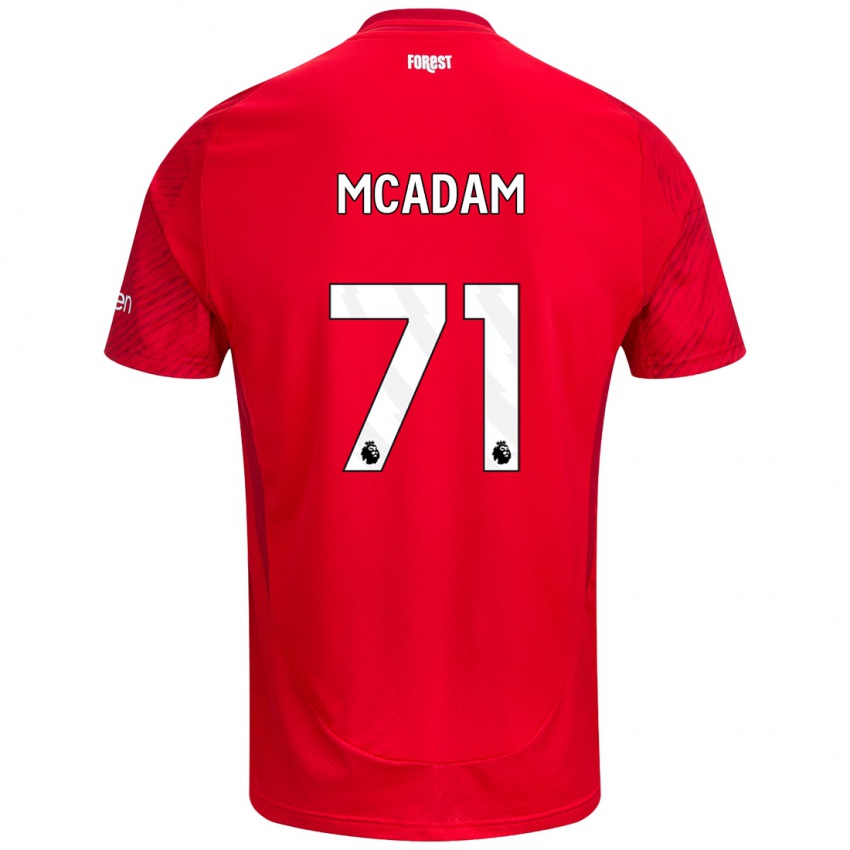 Bambino Maglia Kyle Mcadam #71 Rosso Bianco Kit Gara Home 2024/25 Maglietta