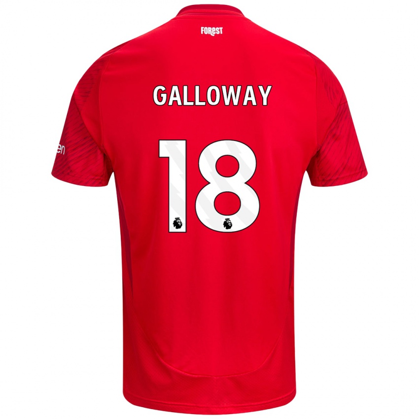 Bambino Maglia Bridget Galloway #18 Rosso Bianco Kit Gara Home 2024/25 Maglietta