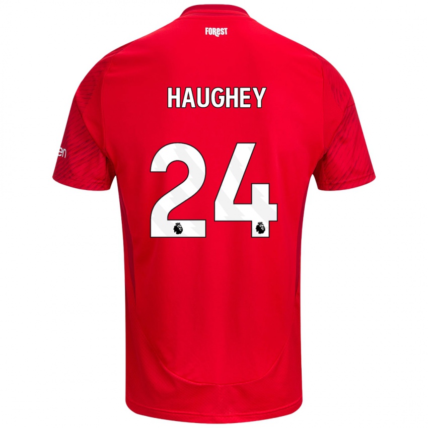 Bambino Maglia Ella Haughey #24 Rosso Bianco Kit Gara Home 2024/25 Maglietta