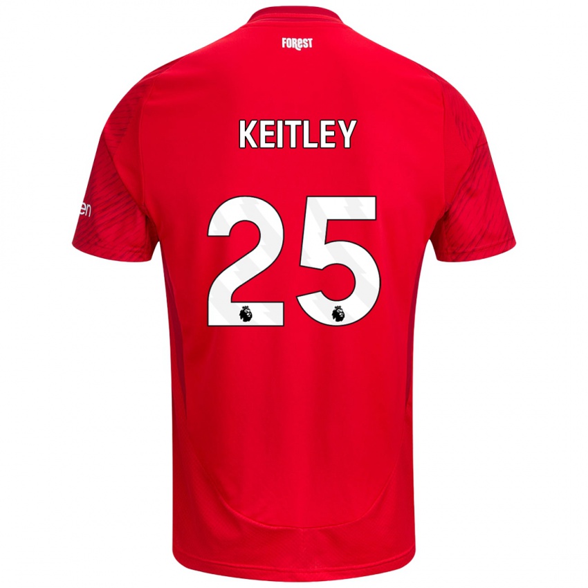 Bambino Maglia Alice Keitley #25 Rosso Bianco Kit Gara Home 2024/25 Maglietta