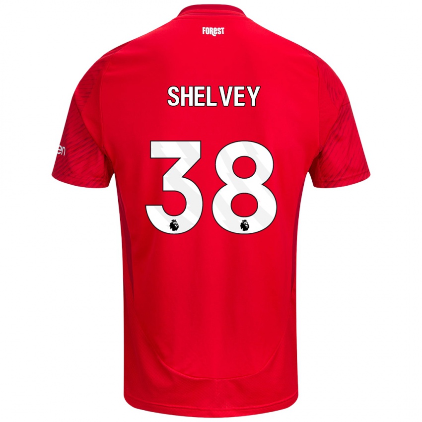 Bambino Maglia George Shelvey #38 Rosso Bianco Kit Gara Home 2024/25 Maglietta