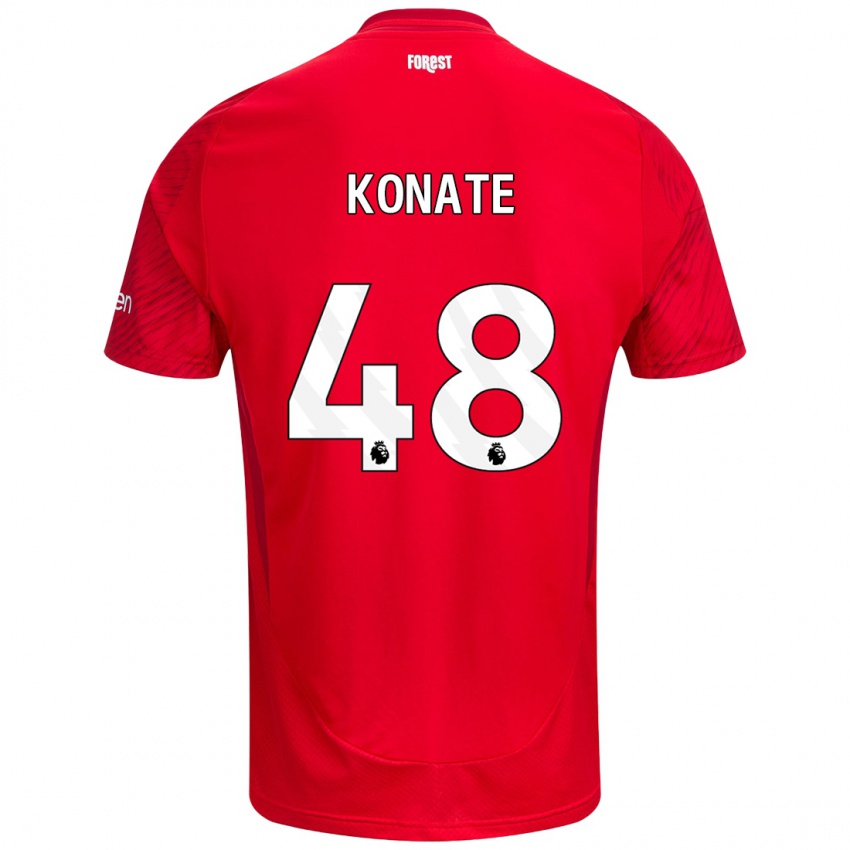 Bambino Maglia Ateef Konaté #48 Rosso Bianco Kit Gara Home 2024/25 Maglietta