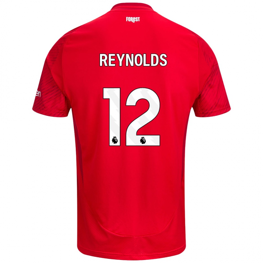 Bambino Maglia Niamh Reynolds #12 Rosso Bianco Kit Gara Home 2024/25 Maglietta