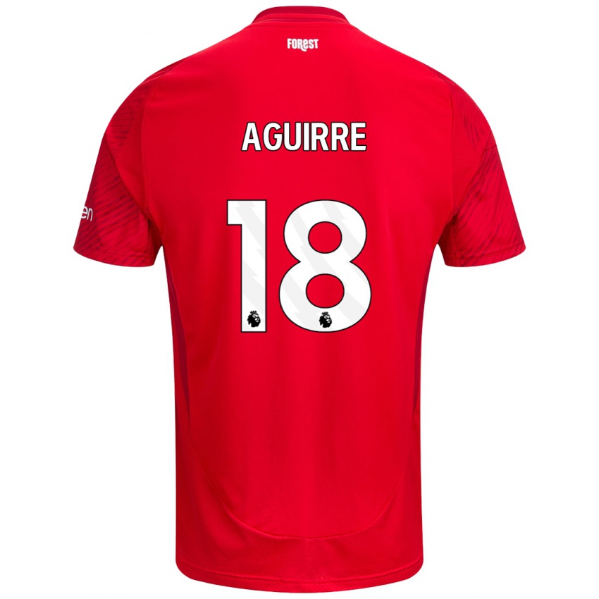 Bambino Maglia Aja Aguirre #18 Rosso Bianco Kit Gara Home 2024/25 Maglietta