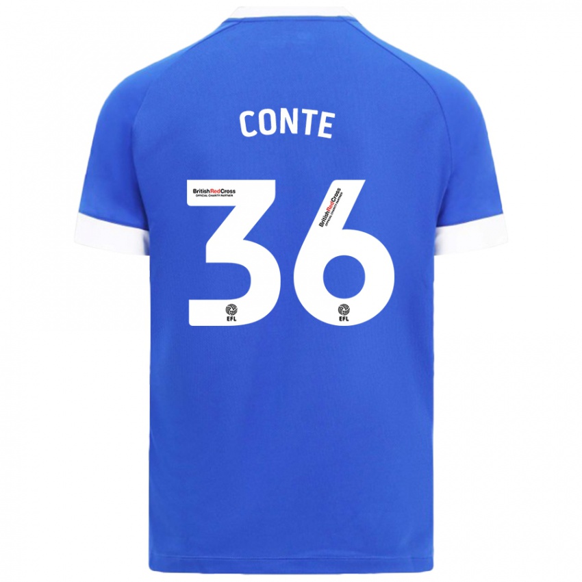 Bambino Maglia Raheem Conte #36 Azzurro Kit Gara Home 2024/25 Maglietta