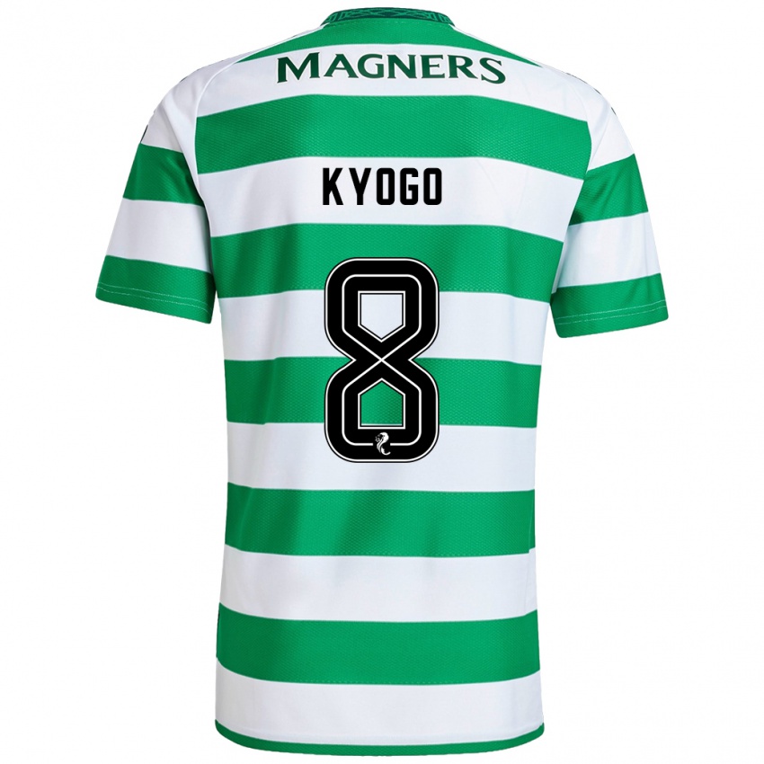 Bambino Maglia Kyogo Furuhashi #8 Verde Bianco Kit Gara Home 2024/25 Maglietta