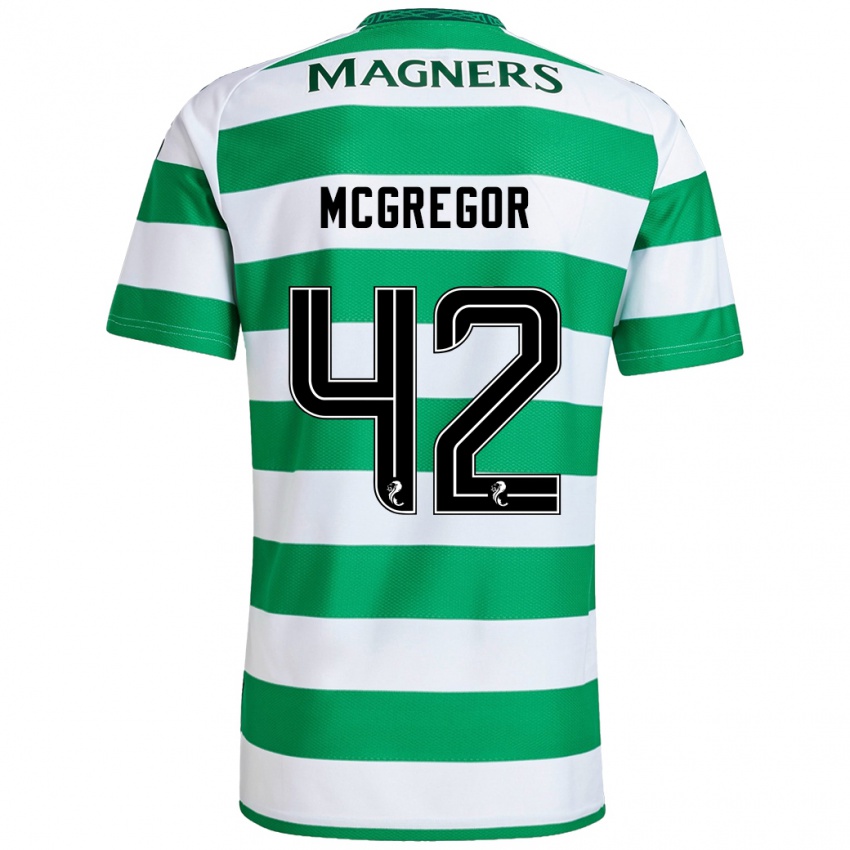 Bambino Maglia Callum Mcgregor #42 Verde Bianco Kit Gara Home 2024/25 Maglietta