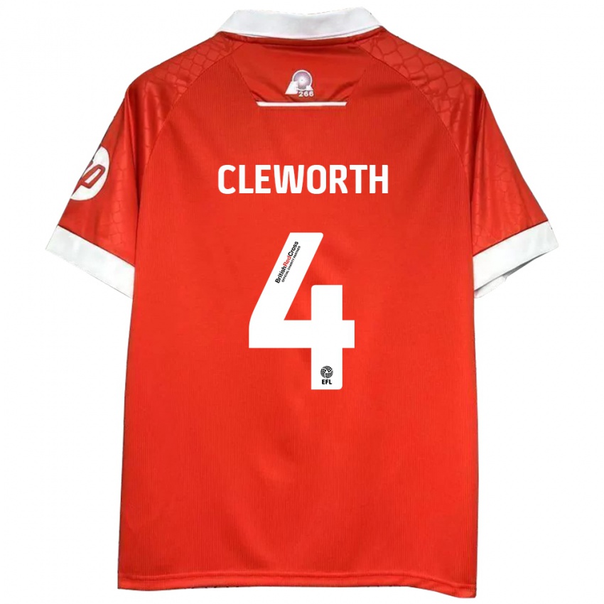 Bambino Maglia Max Cleworth #4 Rosso Bianco Kit Gara Home 2024/25 Maglietta