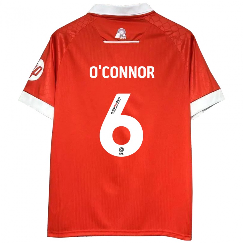 Bambino Maglia Thomas O'connor #6 Rosso Bianco Kit Gara Home 2024/25 Maglietta