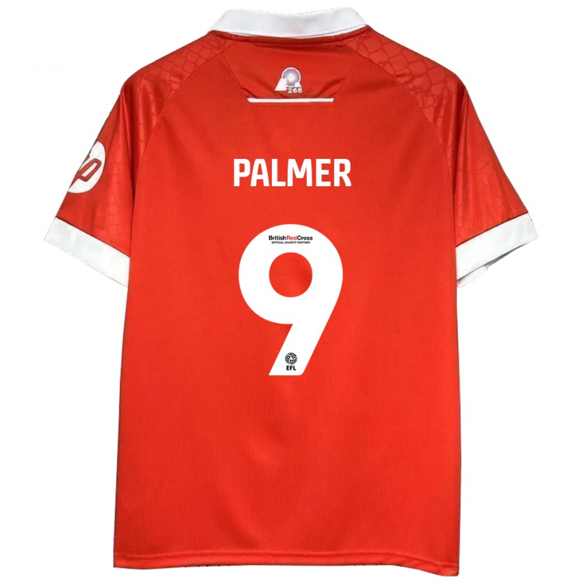 Bambino Maglia Ollie Palmer #9 Rosso Bianco Kit Gara Home 2024/25 Maglietta