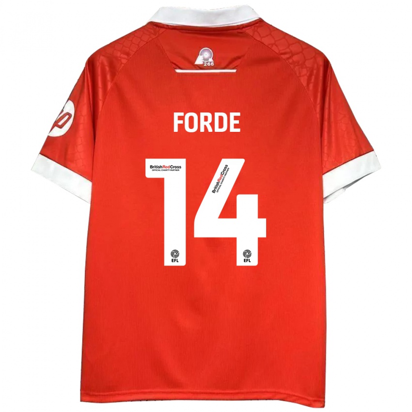 Bambino Maglia Anthony Forde #14 Rosso Bianco Kit Gara Home 2024/25 Maglietta