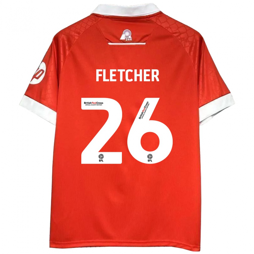 Bambino Maglia Steven Fletcher #26 Rosso Bianco Kit Gara Home 2024/25 Maglietta